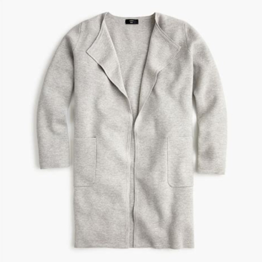 J.Crew Juliette Collarless Sweater Blazer (Gray)